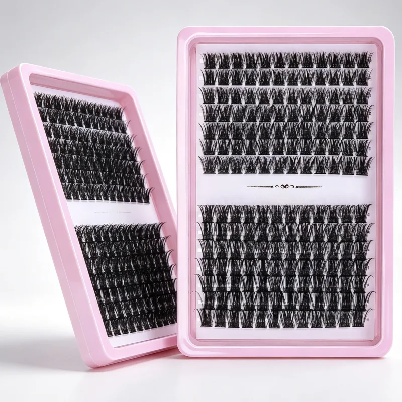 D Curl Cluster Lashes Individual Eyelash Extensions Fluffy False Lashes Segmented DIY Lash Clusters for Home Daily Eye Makeup