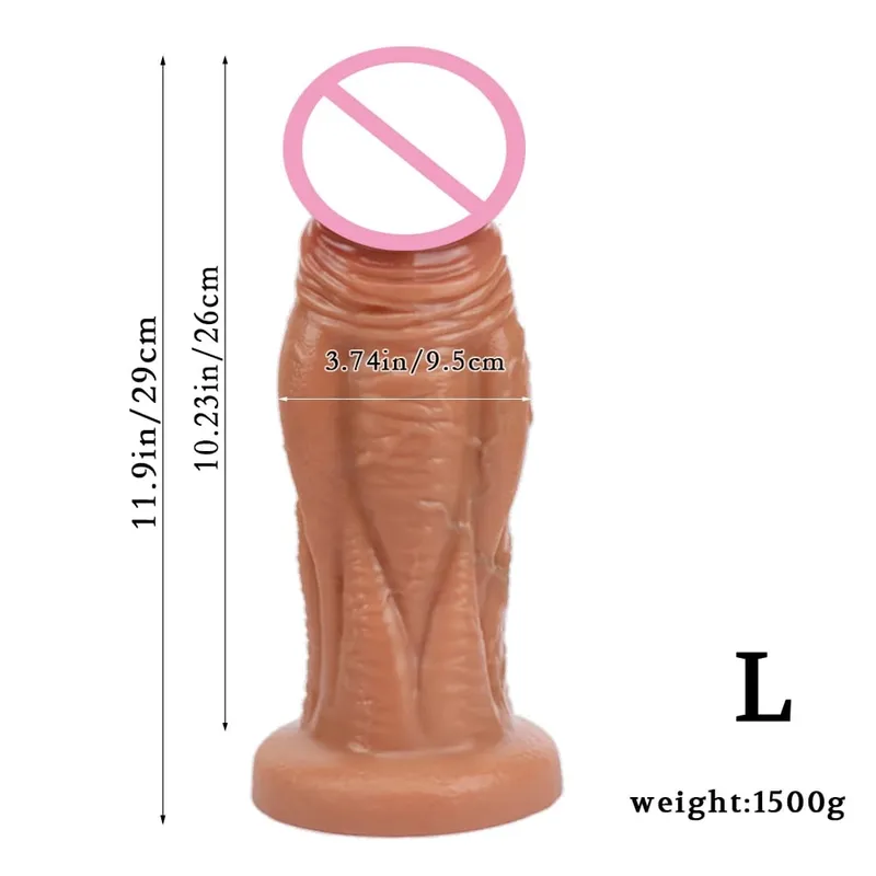 Super Big Skin Dildo Penis Prostate Massager Strap-on Silicone Realistic Anal Plug Masturbator Sexy Adult Huge Dildos Sex Toys — image 7