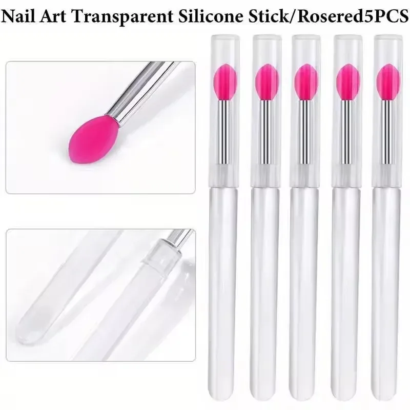 3/5/10PCS Portable Silicone Lip Brush With Cover Soft Multifunctional Lip Balm Applicator Lipstick Lipgloss Makeup Brushes