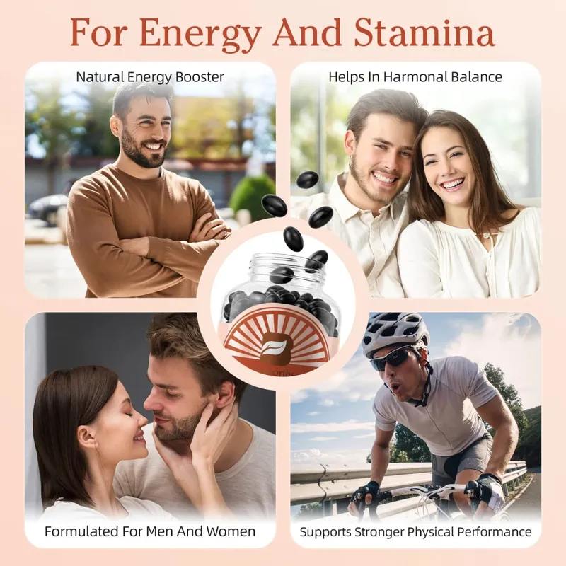 Cápsulas naturais de raiz de maca com extrato de ashwagandha vegetariano para homens, géis macios para saúde, suplemento de energia sem glúten