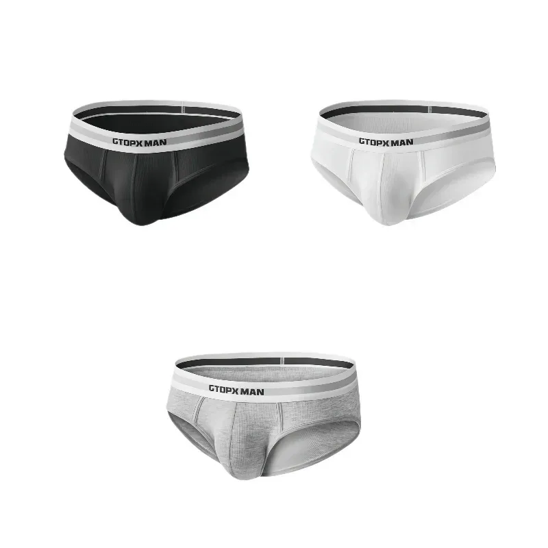 3Pack Summer Single Layer Mens Underwear Low Rise Briefs for Men Elastic Comfort Fit Underpanties Ropa Interior Hombre — image 19