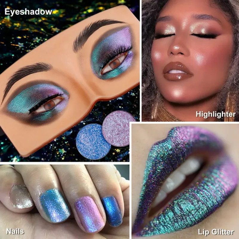 4 Colors Vegan Chameleon Eyeshadow Palette Private Label Makeup Wholesale Custom Logo Color Shift Eye Shadow