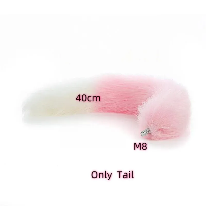 Malý silikonový anální kolík Dildo vaginální kolík s odnímatelným falešným měkkým liščím králičím ocasem pro pár erotických pomůcek s dilatátorem análních korálků