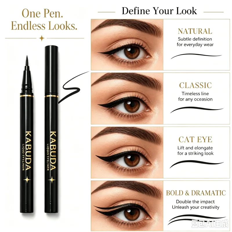 2PCS Liquid Eyeliners Ultra-Fine Tip Long-Lasting Waterproof Smudgeproof Makeup Perfect for Beauty Enthusiasts & Beginners