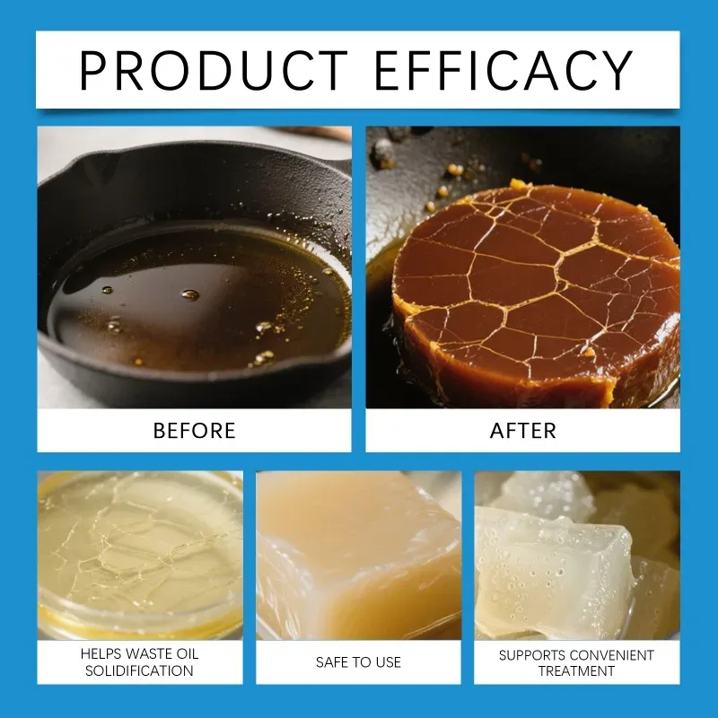 Cooking Oil Solidifier Powder Hot Grease Hardener for Used Fryer Oil Waste Vegetable Lard Eco Friendly Kitchen Cleaning Tool