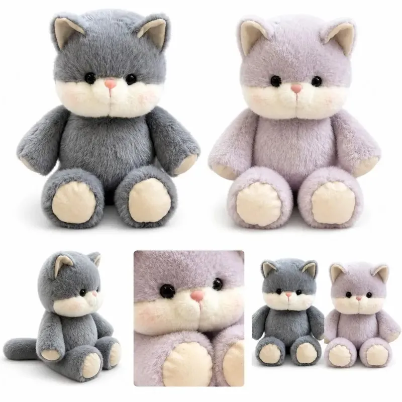 New Design Soft Cat Stuffed Animal Plush Pillow Emotional Support 17.7inch Stuffed Animals Plush Cat Pattern Cute Stuffed Toys