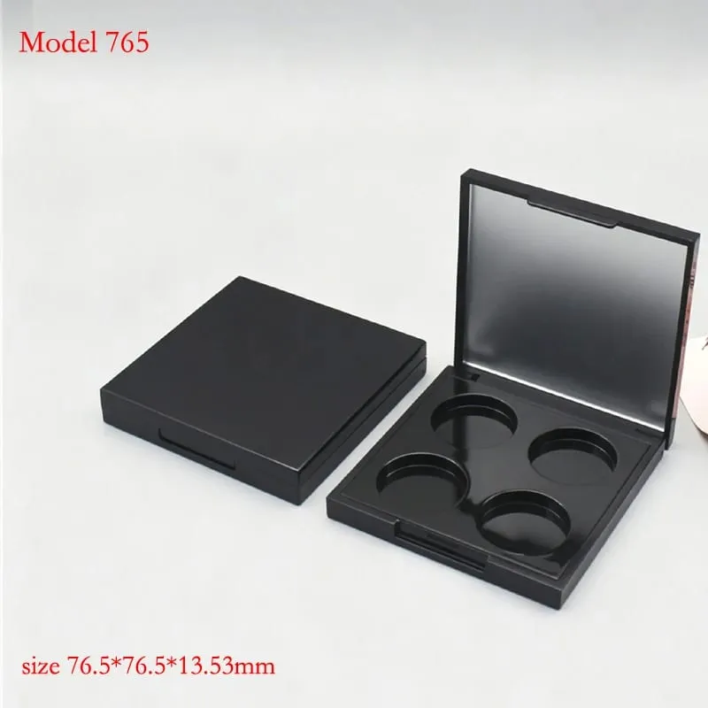 Batch Sale Price For Square 2/3/4/5/6/9/12 Colors Black Plastic Empty Eye Shadow Palette Blusher Powder Container