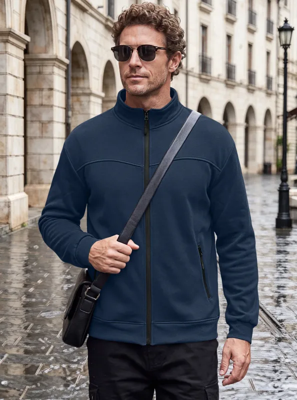Four Seasons men's full-zip soft-shell jacket with stand-up collar, side pockets, long sleeves and relaxed casual style — image 16
