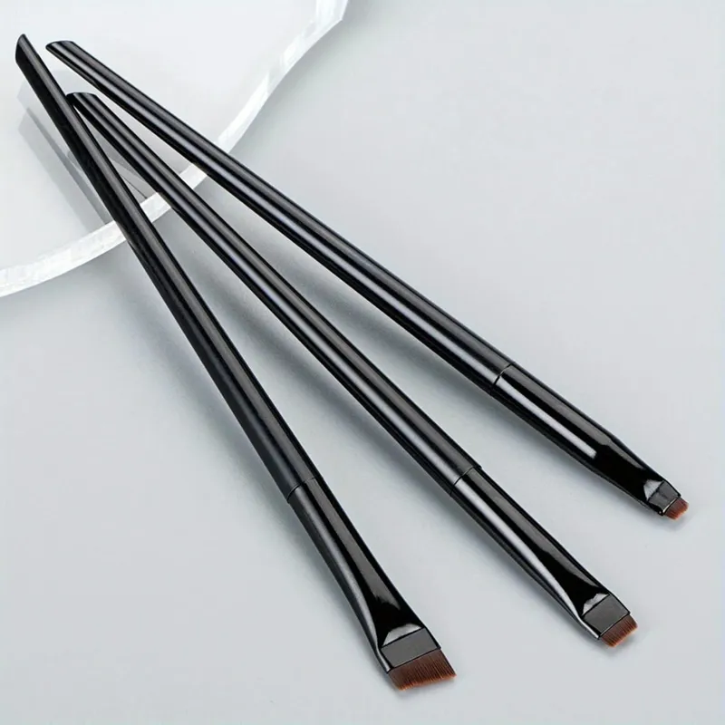 3pcs Makeup Brush Set Blade eyeliner brush fine oblique head eyebrow brush outline eyeliner ultra-thin eye shadow brush makeup b