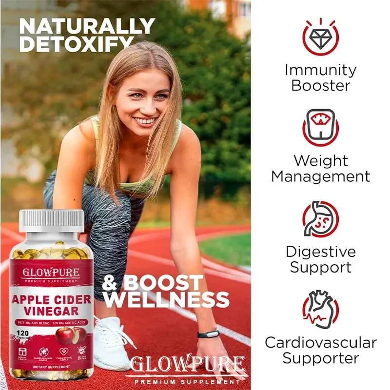 Apple Cider Vinegar Capsules for Digestion Detox & Weight Loss - Supports Fat Burn Bloating Relief & Constipation Support — image 4