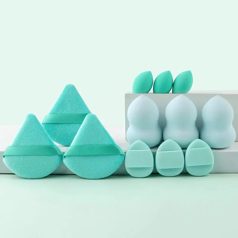 12Pieces Portable Makeup Sponge Set Portable Foundation Cosmetic Puff for Face Concealer Mixing Beauty Sponge Liquid Cream Power — image 10