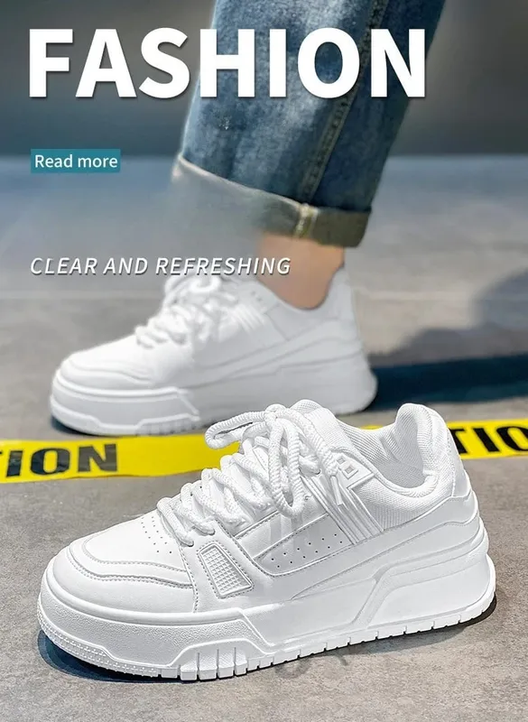 Men Sneakers Casual Shoes Men Flats Zapatillas Hombre Lightweight Pu Leather Breathable Shoe Mens White Sports Tenis Shoes