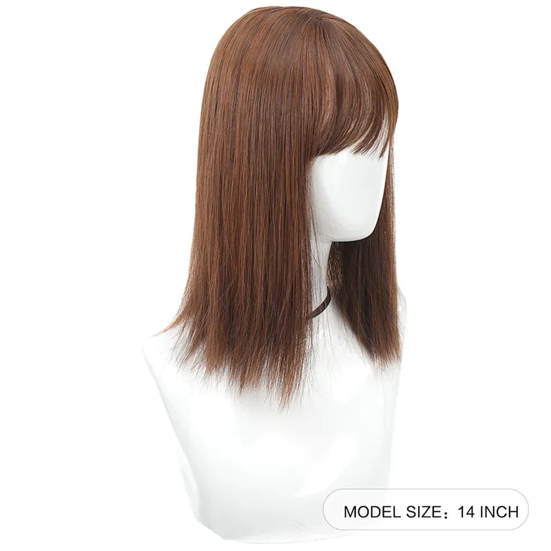 Synthetic Hair Topper With Bangs Invisible 3D Hair Toupee Hairpieces Top Hair Closures for Men and Women