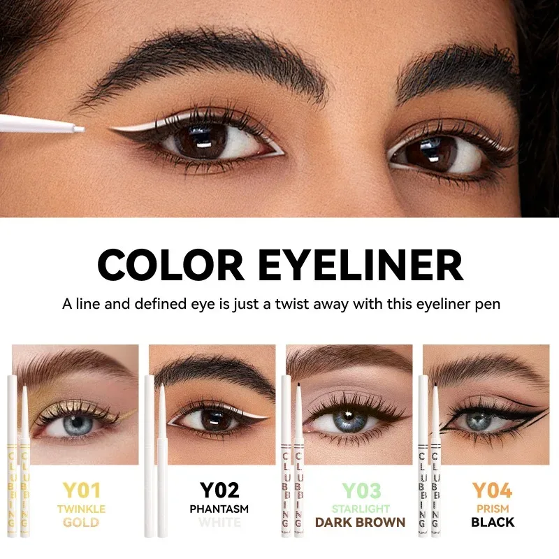 Waterproof Black White Eyeliner Pencils Long-Lasting Smudge-Proof for Bold Eye Makeup Easy Glide Formula Eye Liner Cosmetics