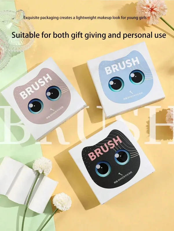 1 Box 6pcs Mini Cute Cat Design Portable Makeup Brush Set - Powder Brush Eyeshadow Brush And Assorted Brushes — image 2