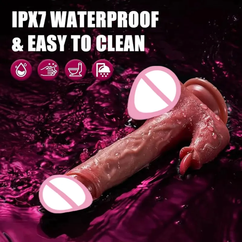 4 in 1 Thrusting Dildo Vibrator Remote Control Heating Tongue Licking Clitoris G-Spot Dick Sex Toys Vagina Adult Female Sex Shop