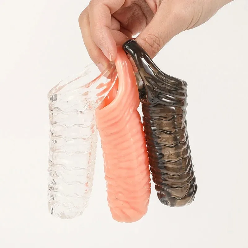 Penis Ring Male Realistic Penis Sleeve Extender Cock Sleeve Enlargement Delay Ejaculation Cock Ring Reusable Sex Toy