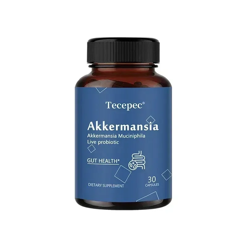 Akkermansia Muciniphila Probiotic Capsules 100MAFU - Prebiotic Inulin Supports Gut Lining Digestion & Intestinal Flora Balance