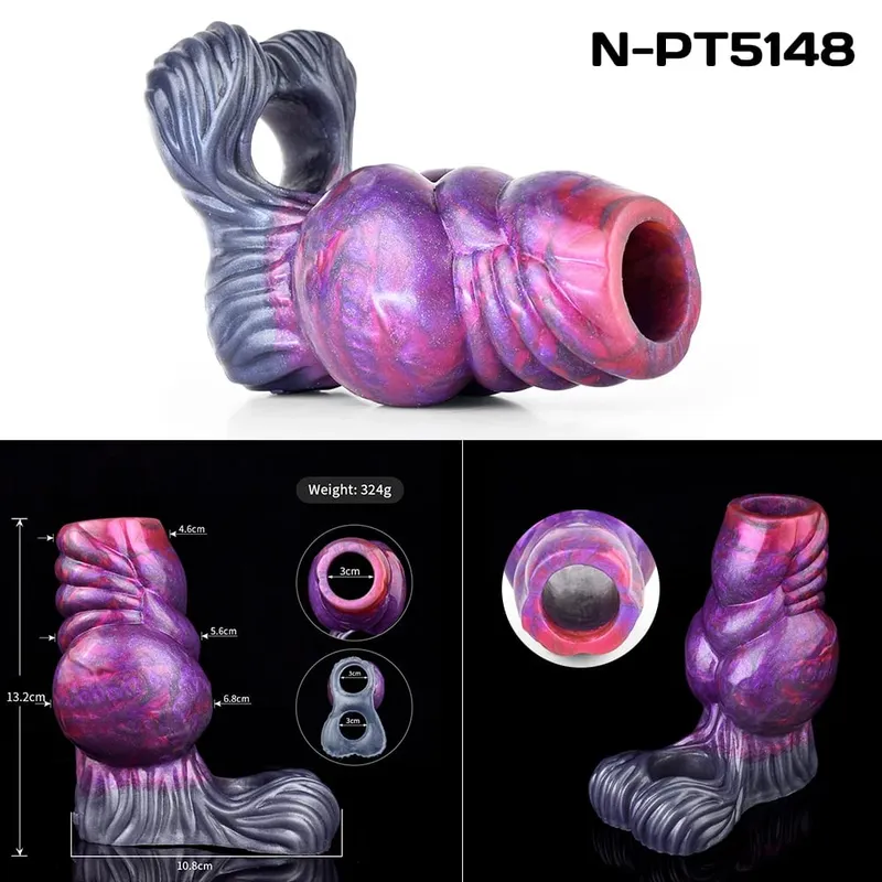 Multi-type Open-ended Fantasy Hollow Dildo Silicone Cock Sheath Male Penis Sleeve With Anti-drop Ring Adult Sex Toys 18+ — image 8