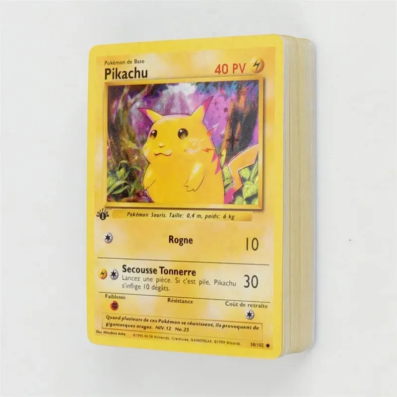 French Version 1996 Year 1st Edition Pokémon card Charizard Pikachu Mewtwo Blastoise Collecting card toys 151Pcs boxed