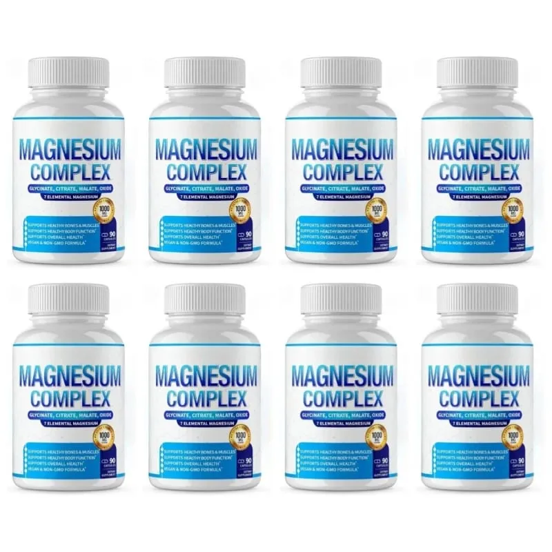 Supplément de magnésium 1000 mg complexe 7 en 1 avec glycinate citrate malate taurate soutient la relaxation musculaire soutien au sommeil 90 Ct