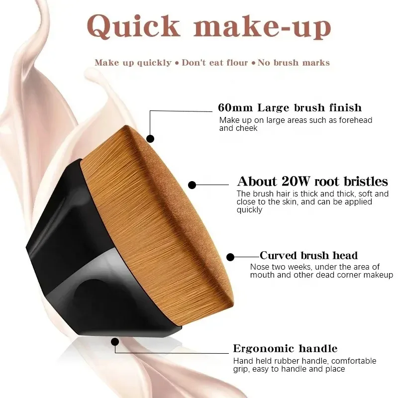 1/2/3/4pcs Makeup Brush Beauty Powder Face Blush Brushes Portable Professional Foundation Brush Cosmetics Soft Base Make Up — image 3
