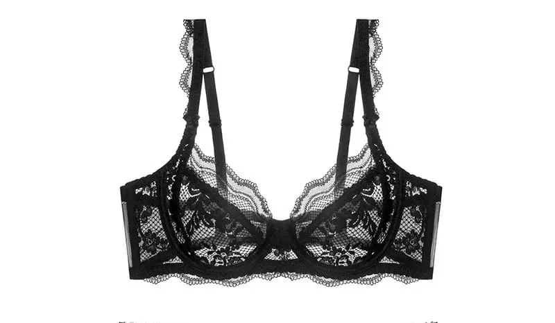Fashion Ladies Ultra Thin Lace Lingerie Set Victorian Style Soft Underwire Push Up Gather Lift Unpadded Breathable Wear