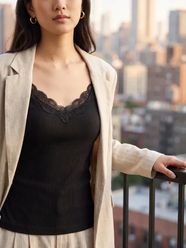 Summer 2026 Coquette Y2k Clothes Korean Lace Women Tank Top Cute Camis Sexy White Crop Top Female Sleeveless Black Vest