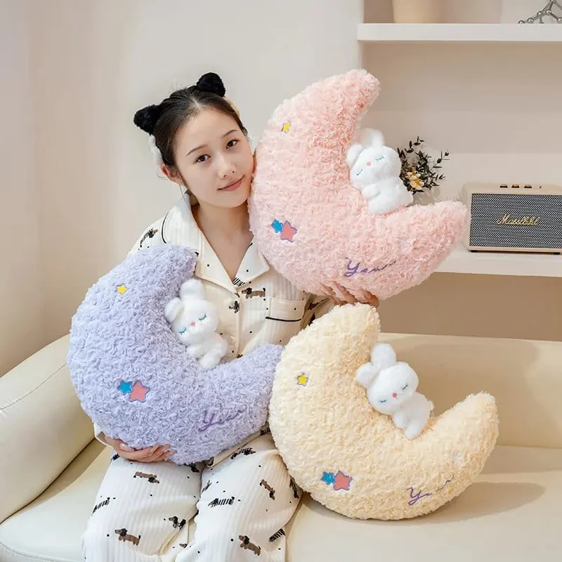 45cm Kawaii Pillow Rabbit Cartoon Star Moon Pillow Cushion Creative Happiness Soft Family Plush Toy Sofa Home Decor Plush Pillow