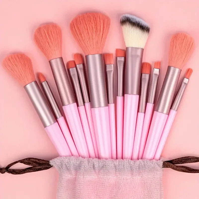 13Pcs Makeup Brushes Tool Set Cosmetic Powder Eye Shadow Foundation Blush Blending Beauty Make Up Brush For Makeup Starters Gift