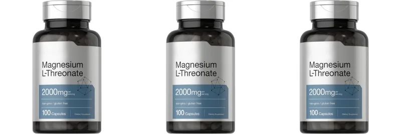 Magnesium L-Threonate2000mg 144mg Elemental Magnesium 100Capsules Non-GMO Gluten Free Supplement for Adults Supports Bone Health