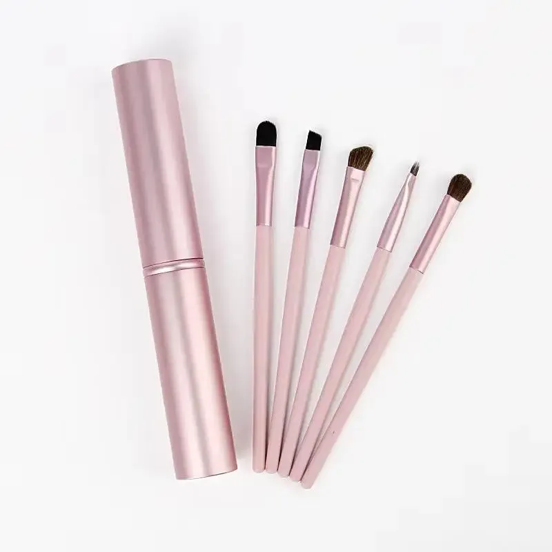 5pcs eyeliner Brush With Storage Tube Eye Makeup Brushes Set Soft Eyeshadow Brush Smudging Brush