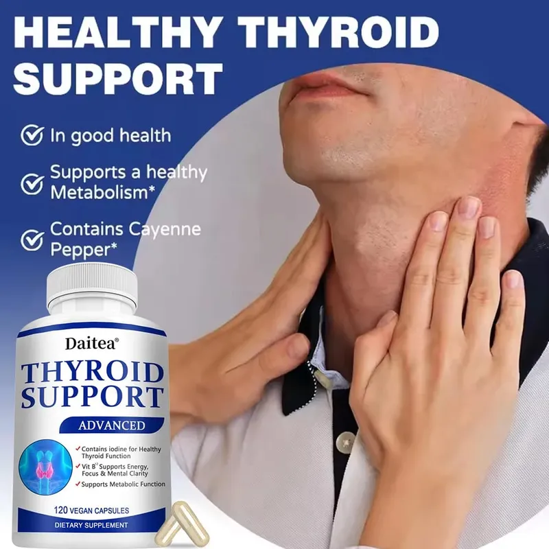 Thyroid Supplement with L-tyrosine Iodine Zinc & Selenium - Promotes Memory Cognitive Thyroid Health and Metabolism NON-GMO