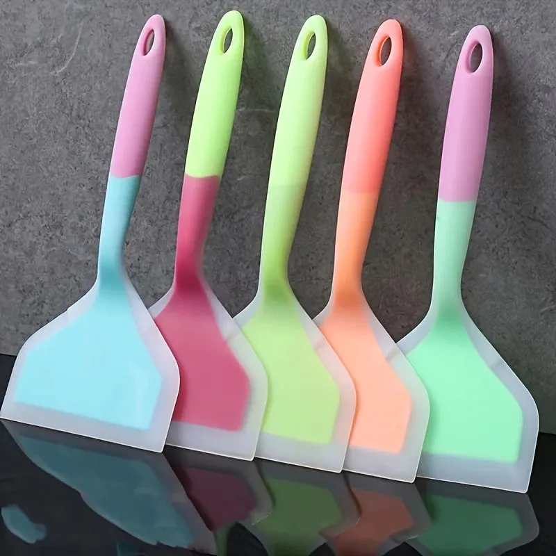 Silicone Spatula Household Egg Roll Spatula Heat-Resistant Non Stick Cooking Beef Meat Pancakes Kitchen Scrape Wide Pizza Shovel — image 6