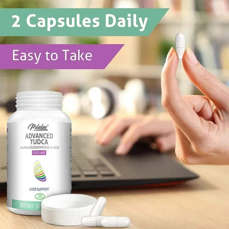 Supporto naturale per il fegato TUDCA 1200 mg - Supporta la disintossicazione e la riparazione della pulizia del fegato