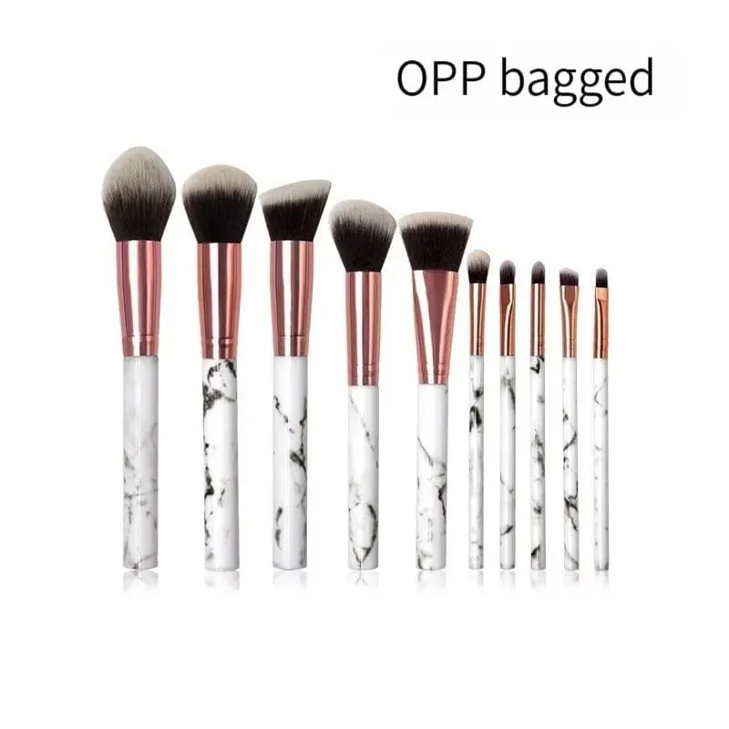 10/20Pc Marbling Handle Makeup Brushes Set Powder Foundation Eyeshadow Lip Blush Make Up Brush Set Professional Beauty Tools Kit