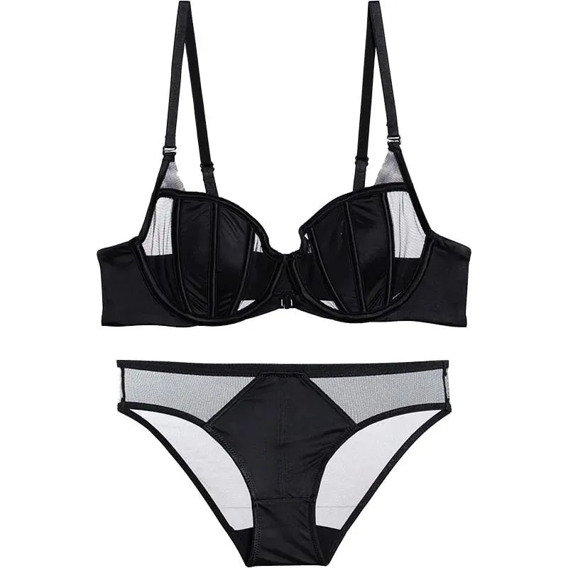 French Lace Front Buckle Back Beauty Brassiere Women Seamless Light Thin Non Wire Minimize Bust Invisible Daily Lingerie 32-38AB