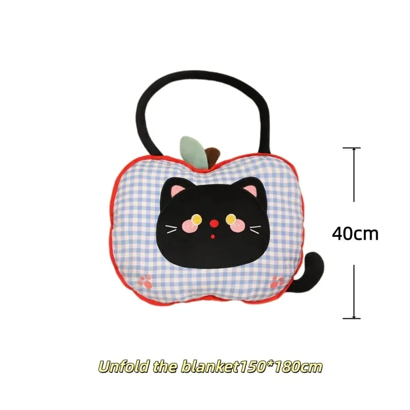Apple Plush Pillow Cat Stuffed Cushion Kawaii Soft Sofa Cushion Air Conditioning Blanket Throw Pillow Adorably Birthday Gifts