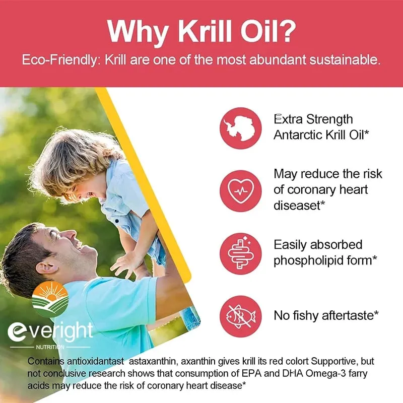 Huile de krill antarctique 1200 mg avec supplément d'oméga-3 EPA et DHA astaxanthine et phospholipides pour antioxydant du cerveau et des articulations du cœur — image 4