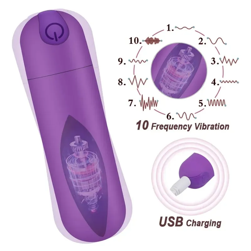 Mini Bullet Vibrator for Women Strong Shock Vibrating Nipple Vagina Clitoral Stimulator Thrusting Dildo Sex Toys for Couple 18+