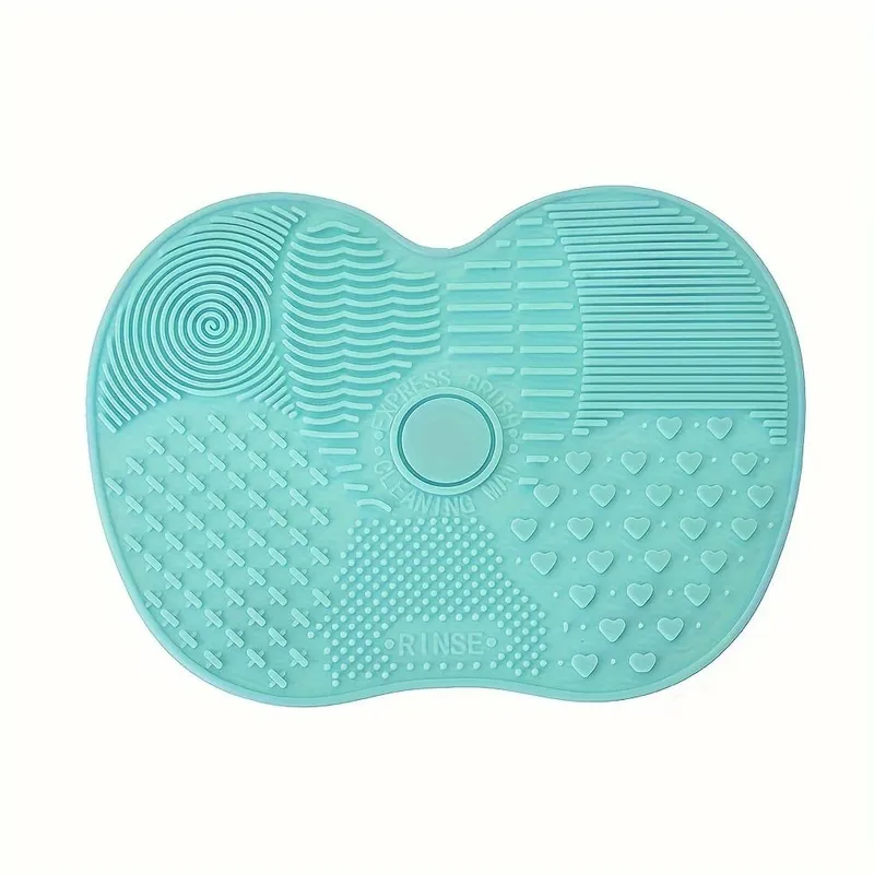 Silicone Apple-Shaped Makeup Brush Cleaning Mat With Suction Cup Deeply Cleans Makeup Brushes Making Brushes Fluffy And Soft