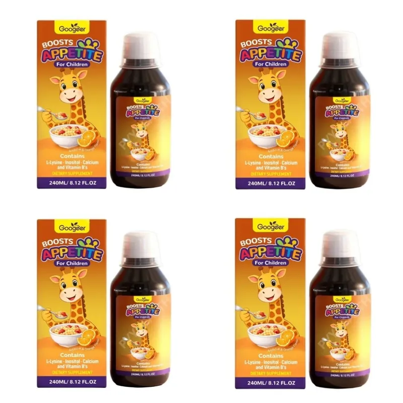 Googeer Children’s Appetite Support Liquid with L-Lysine Inositol Calcium and B Vitamins Daily Nutritional Support 240 ML