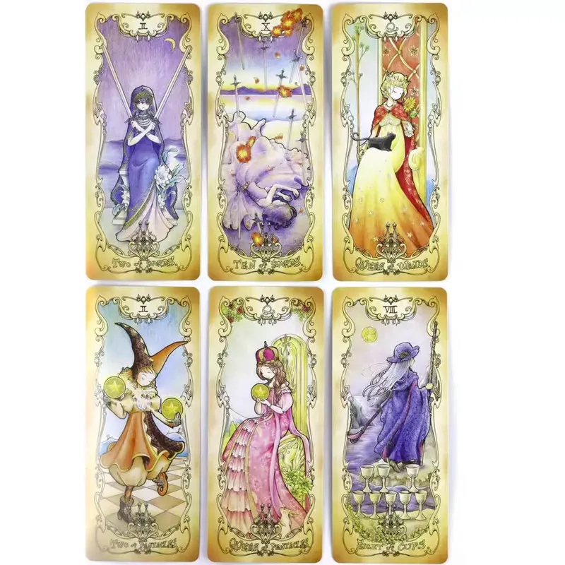Cartes de Tarot à faible peur, 78 pièces, jeu de conte de fées, Anime, Kawaii, mignon Oracle Divination, jeu de société convivial pour débutants, esprit de sorcellerie