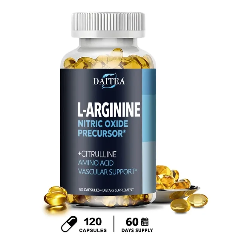 อาหารเสริม Daitea L-Arginine - เพื่อความแข็งแรงของพลังงานและการสนับสนุนความอดทนในระหว่างออกกำลังกาย | มวลกล้ามเนื้อที่ไม่ใช่จีเอ็มโอ