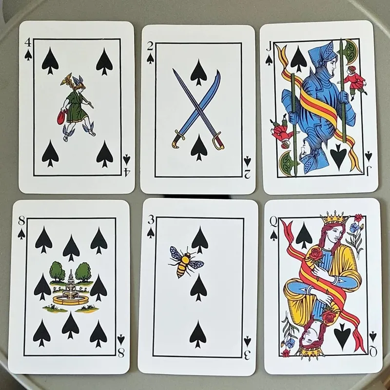 Baralho de cartas       , 9*6cm, arte vintage, adivinhação e cartas de adivinhação, 54 peças, conjunto completo de pôquer, duplo relevo