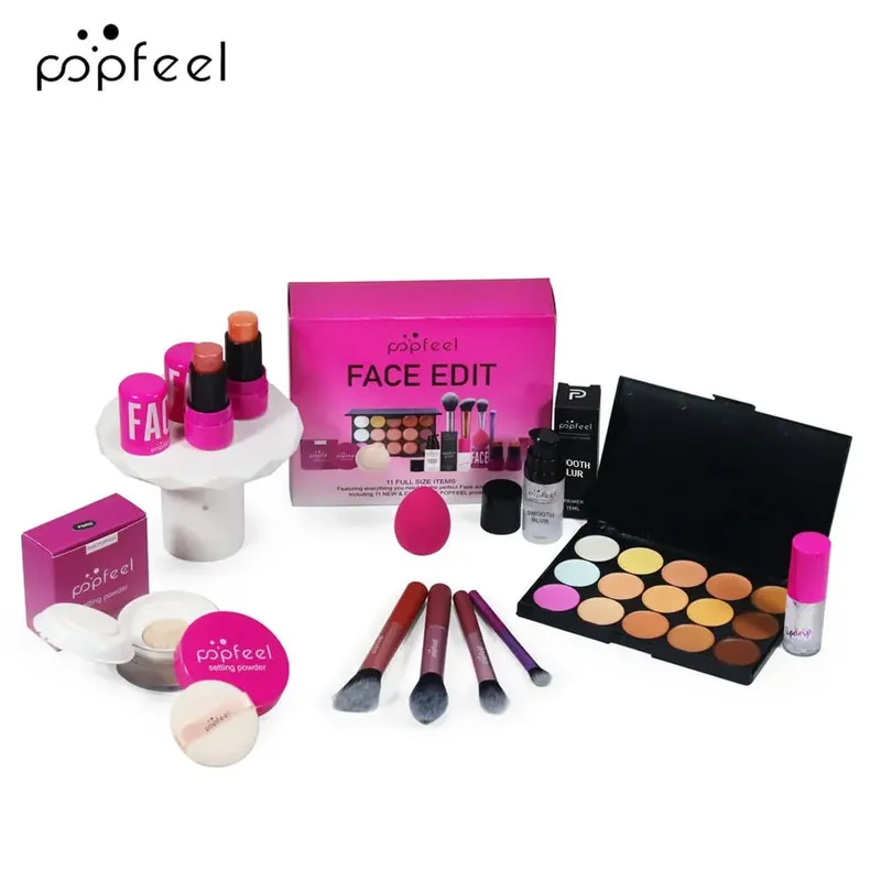 Coffret cadeau de maquillage pour la Saint-Valentin et les vacances – Kit de maquillage tout-en-un de 11 pièces pour filles et femmes avec correcteur
