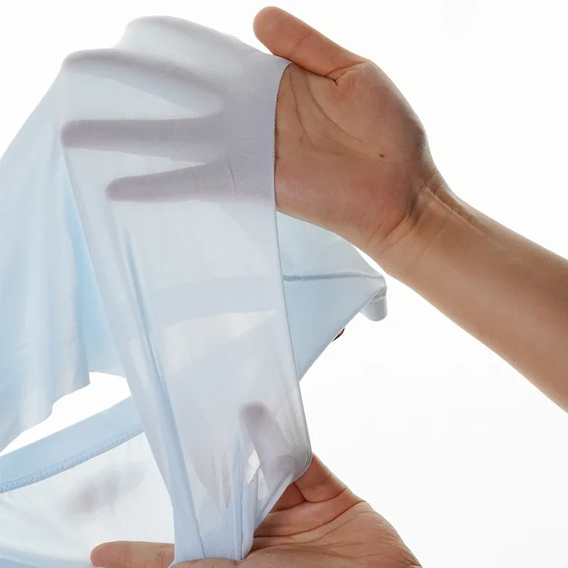 4 pçs cuecas de seda gelo masculina verão transparente sem costura sexy de secagem rápida na moda respirável calcinha ultra-fina — image 11