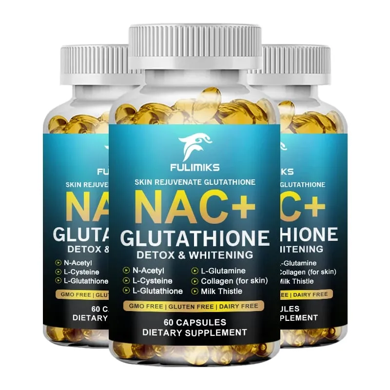 Glutathione & NAC Detox Formula Capsules Supports Antioxidant Protection Liver Function Skin Brightening & Immune Balance