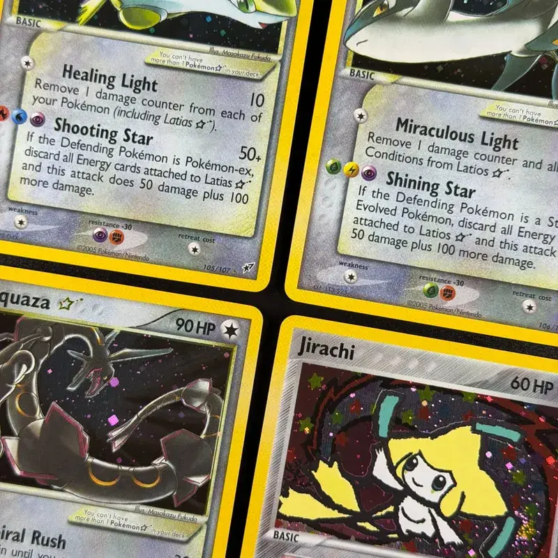 Pocket EX Deoxys Crobat Jirachi Latios Sharpedo Salamence Hariyama Deoxys Rayquaza Cosmos Holo Gold Star UR Proxy Cards