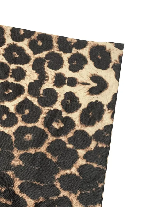 Women's Loose Fit Midi Dress Solid Color Wave Hem Design Comfortable Soft Fabric Leopard Print Summer Casual Wear
